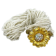 Load image into Gallery viewer, Multi-strand Summer Necklace with Sunflower Clasp
