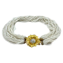 Load image into Gallery viewer, Multi-strand Summer Necklace with Sunflower Clasp
