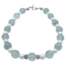 Load image into Gallery viewer, Sky Blue Topaz and Pearl Necklace
