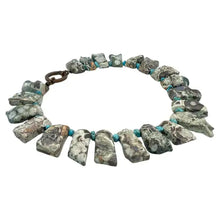 Load image into Gallery viewer, African Turquoise Two Sided Necklace
