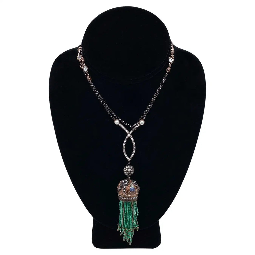 Necklace with Tourmaline Tassel Pendant