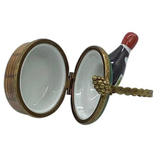 Load image into Gallery viewer, Limoges Trinket Box, Wine Bottle in Basket
