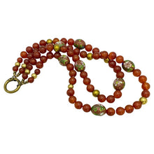 Load image into Gallery viewer, Carnelian and Cloisonne Double Strand Necklace
