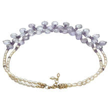 Load image into Gallery viewer, Amethyst and Pearl Double Strand Necklace
