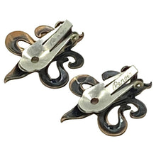Load image into Gallery viewer, Renoir Fleur de Lis Copper Clip-on Earrings
