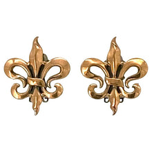 Load image into Gallery viewer, Renoir Fleur de Lis Copper Clip-on Earrings
