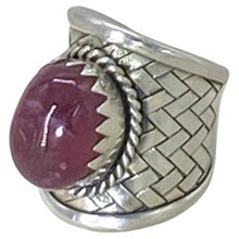 Load image into Gallery viewer, Burmese Ruby Sterling Silver Statement Ring
