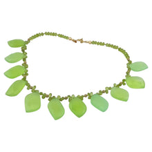 Load image into Gallery viewer, 14K Gold Filled Peridot Necklace with Chrysoprase Leaves
