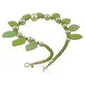 Load image into Gallery viewer, 14K Gold Filled Peridot and Pearl Necklace with Chrysoprase Leaves
