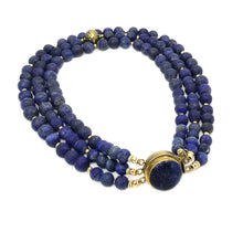 Load image into Gallery viewer, Lapis Lazuli Triple Strand Necklace
