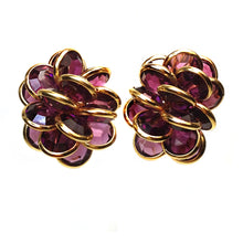 Load image into Gallery viewer, Swarovski Purple Cluster Earrings
