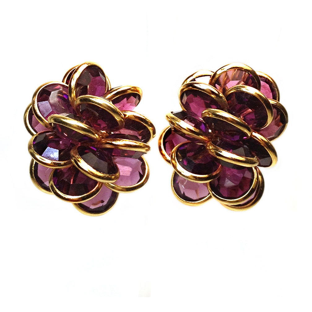 Swarovski Purple Cluster Earrings