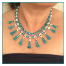 Load image into Gallery viewer, Chalcedony Blue Bell Necklace

