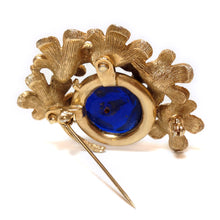 Load image into Gallery viewer, Blue Art Glass Brooch
