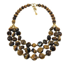 Load image into Gallery viewer, Tiger&#39;s Eye Bib Necklace

