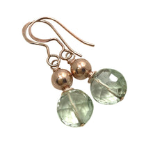 Load image into Gallery viewer, Prasiolite Coin Earrings
