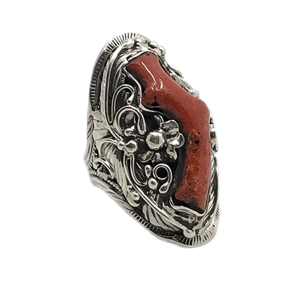 Coral Sterling Ring