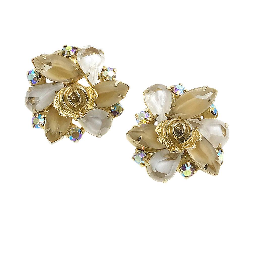 Weiss Yellow Rose Earrings