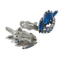 Load image into Gallery viewer, Blue Rhinestone Clip-On Earrings
