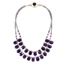 Load image into Gallery viewer, Amethyst and Pearl Double Strand Necklace-II
