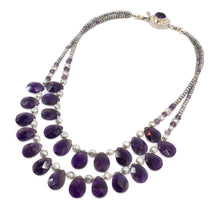 Load image into Gallery viewer, Amethyst and Pearl Double Strand Necklace-II
