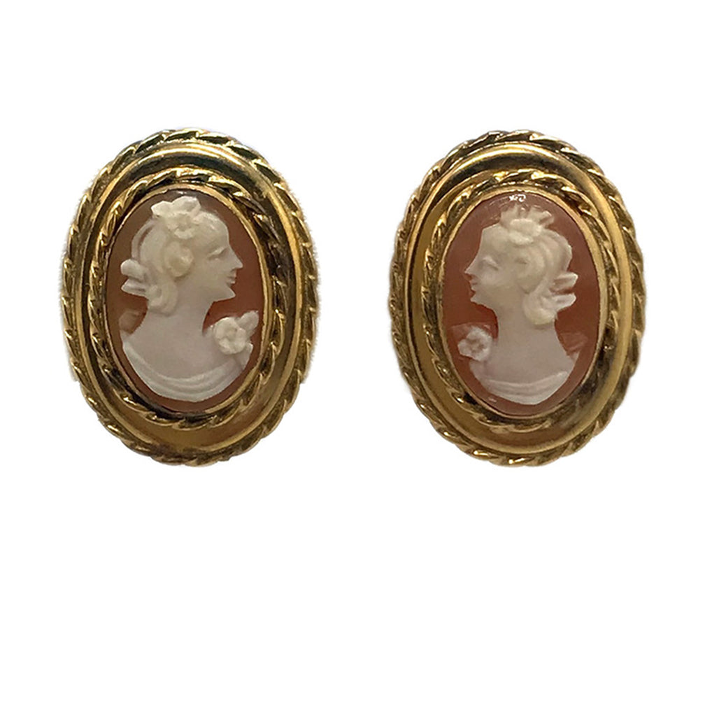 Gold Filled Cameo Earrings