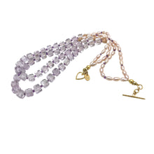 Load image into Gallery viewer, Amethyst Cube and Pearl Necklace
