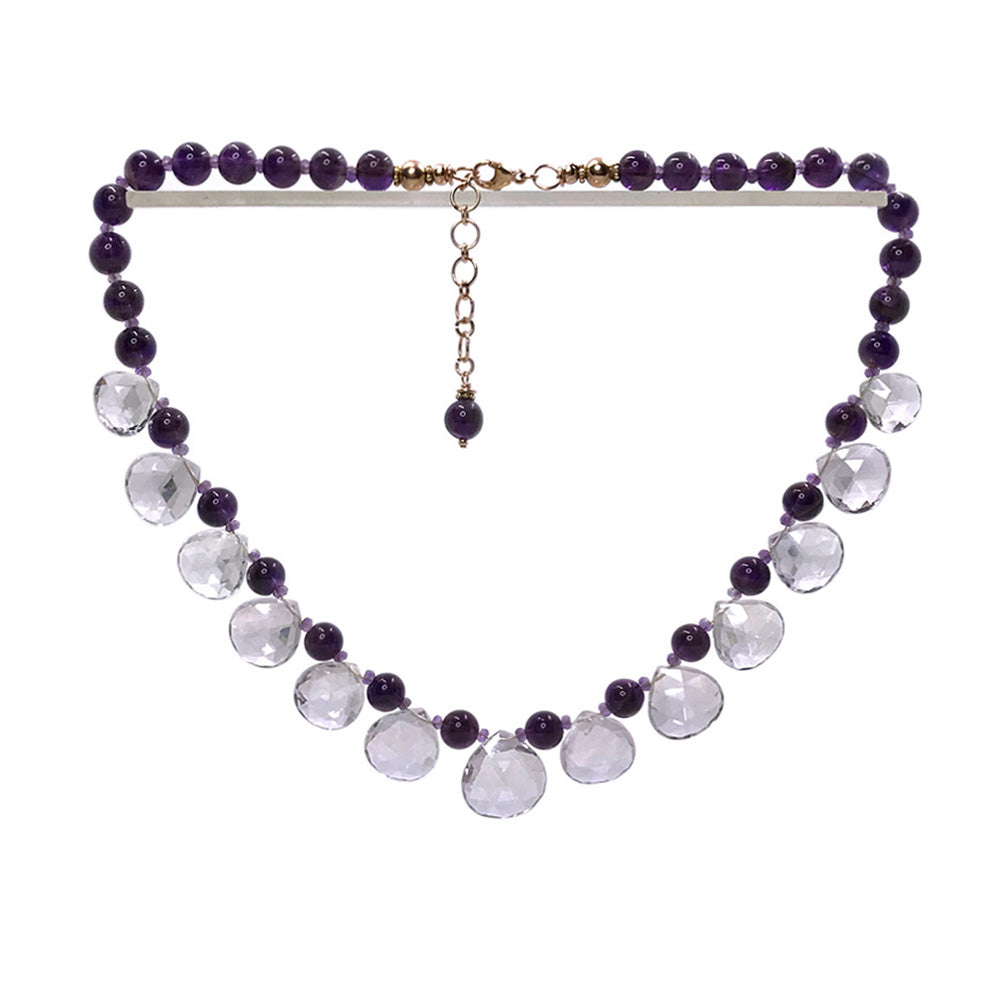 Amethyst and Rose Gold Filled Necklace