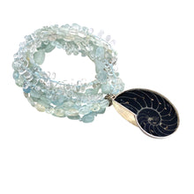 Load image into Gallery viewer, Aquamarine Necklace with Fossilized Pendant
