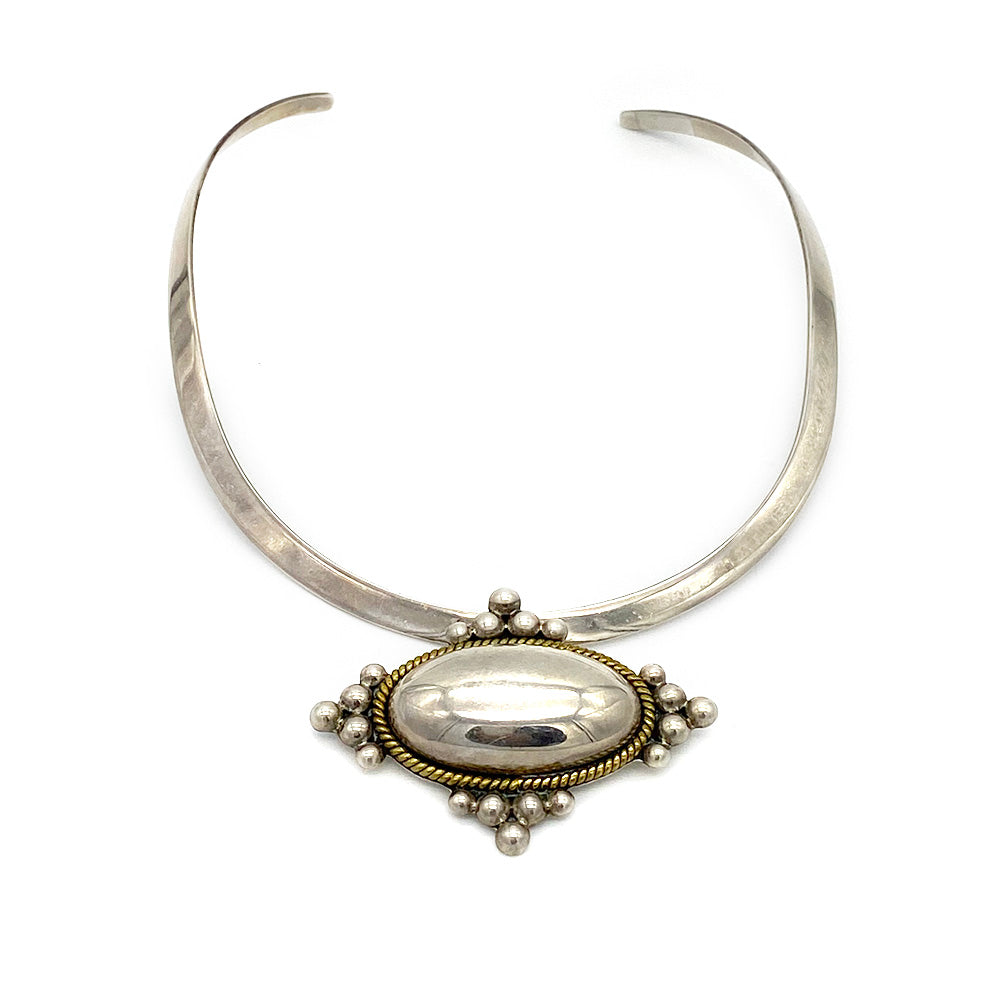 Sterling Collar with Duotone Pendant