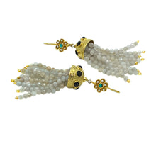 Load image into Gallery viewer, Aquamarine Tassel Earrings
