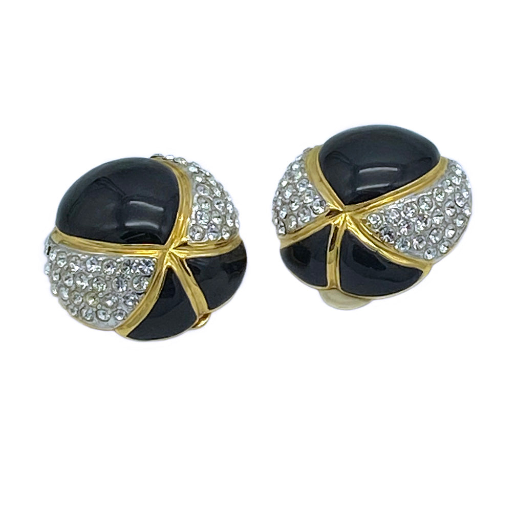 Essex Black and Clear Earrings