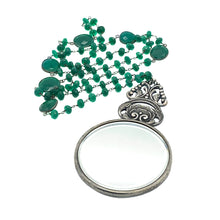 Load image into Gallery viewer, Green Onyx Necklace with Small Hand Mirrow
