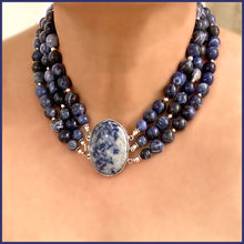 Load image into Gallery viewer, Sodalite Triple Strand Necklace
