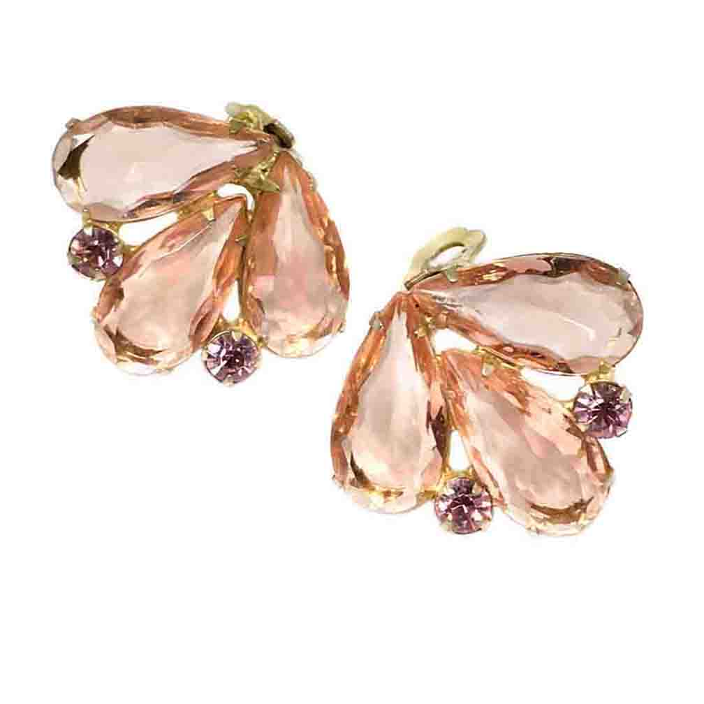 Peach Glass Stone Earrings