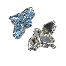 Load image into Gallery viewer, Blue Tri-Point Rhinestone Earrings
